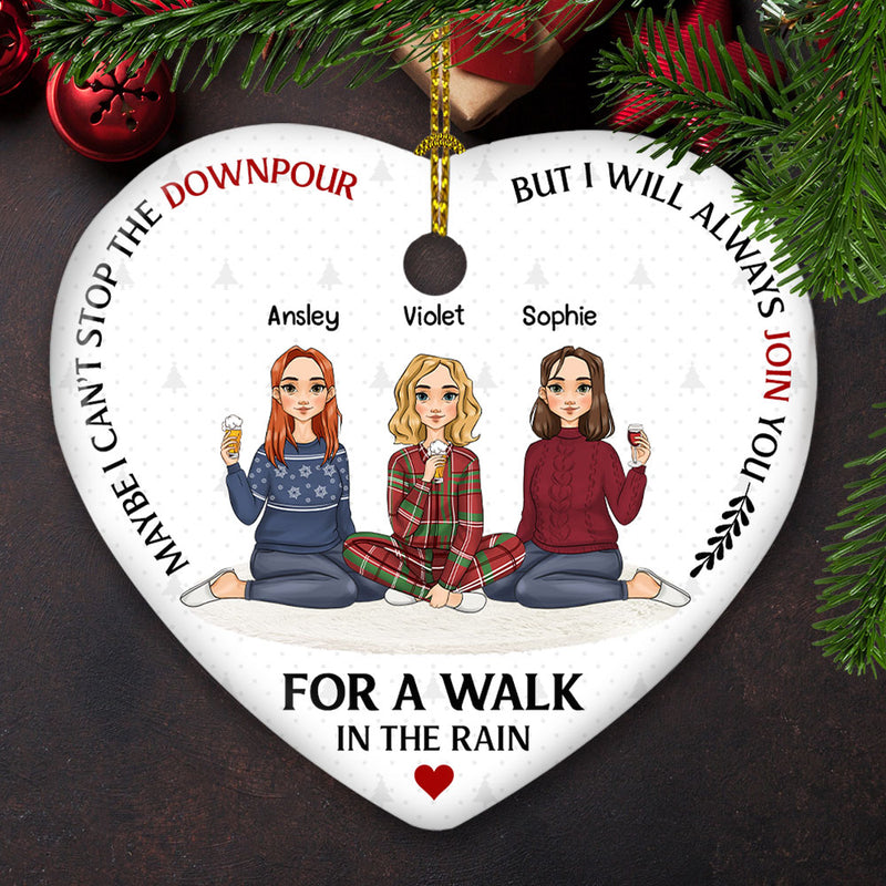 Walk In The Rain - Personalized Custom Heart Ceramic Ornament