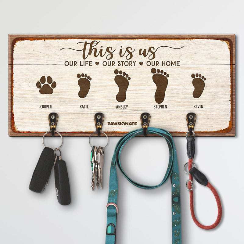 This Is Us - Personalized Custom Wooden Key Holder