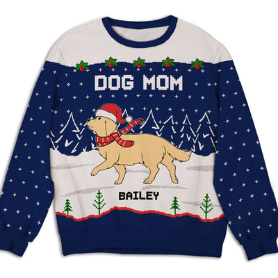 Dog Cat In Snow - Personalized Custom All-Over-Print Sweatshirt