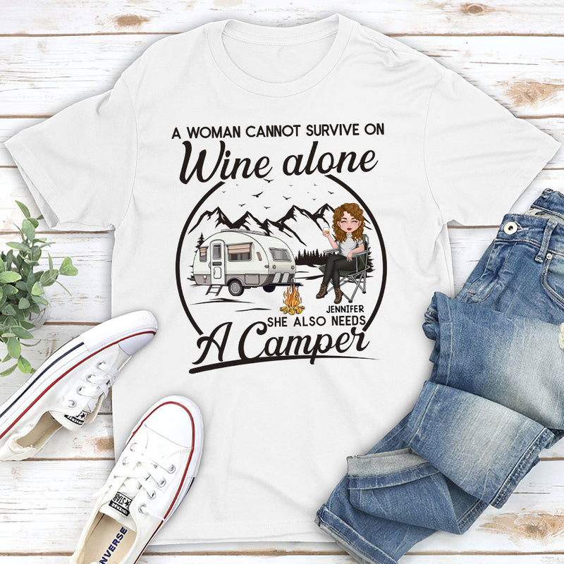 Wine Alone - Personalized Custom Unisex T-shirt