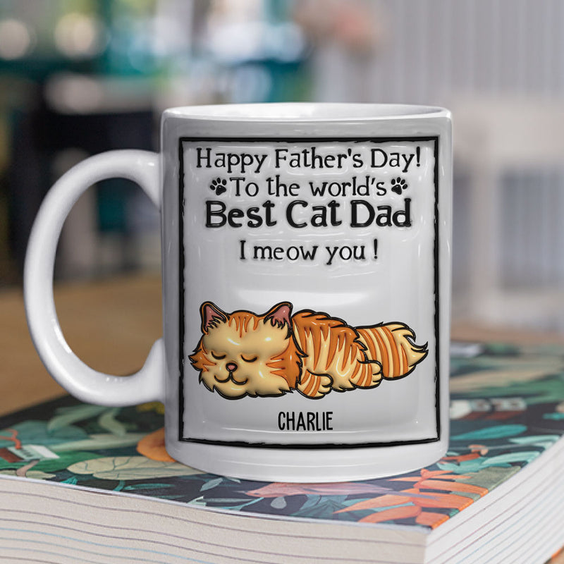 Best Cat Dad - Personalized Custom 3D Inflated Effect Mug