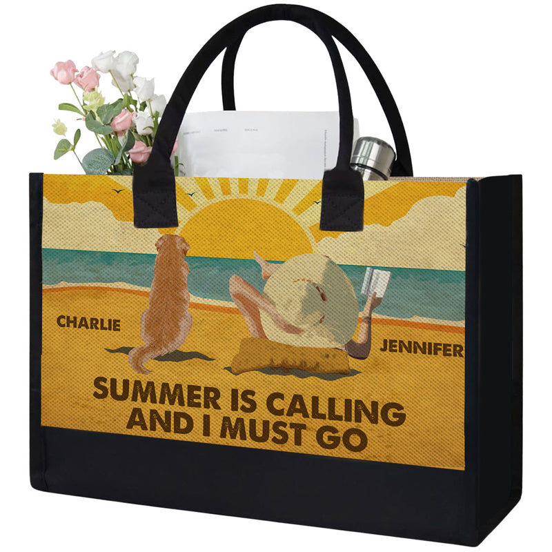 Life Is Better At The Beach With Pet - Personalized Custom Canvas Tote Bag