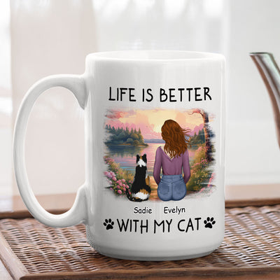 Better With Cats - Personalized Custom Coffee Mug