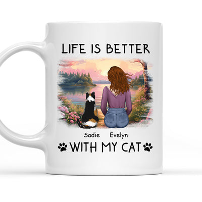 Better With Cats - Personalized Custom Coffee Mug