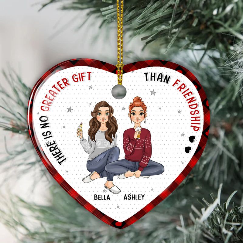 Greater Than Friendship - Personalized Custom Heart Ceramic Ornament