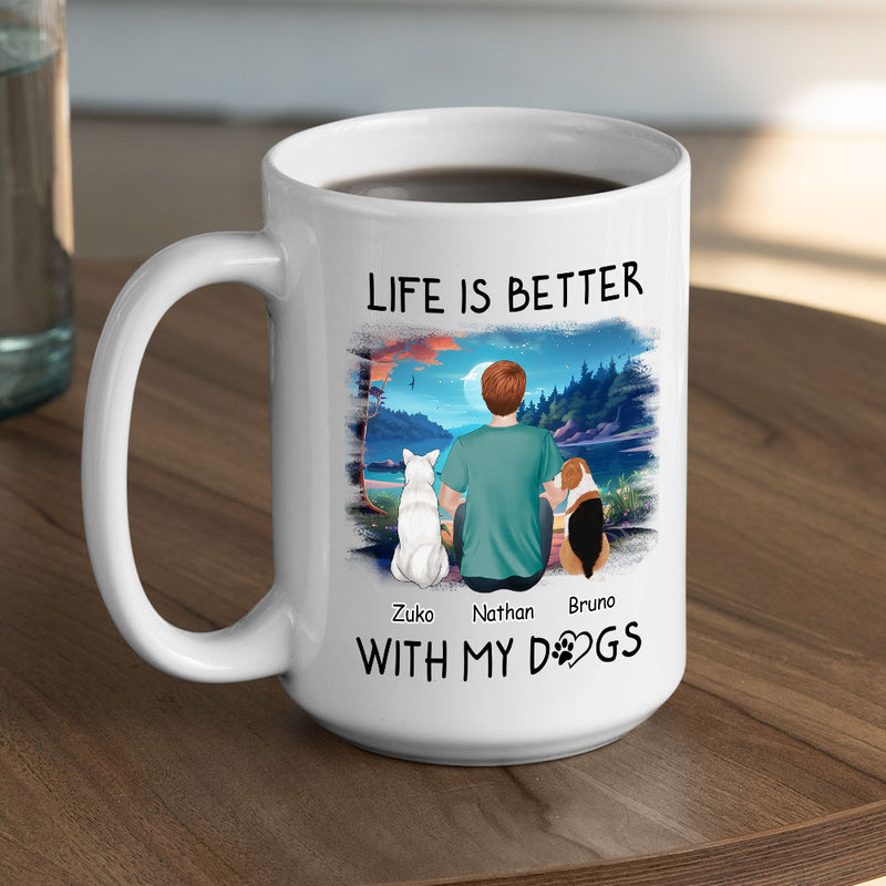 Better With Dogs - Personalized Custom Coffee Mug