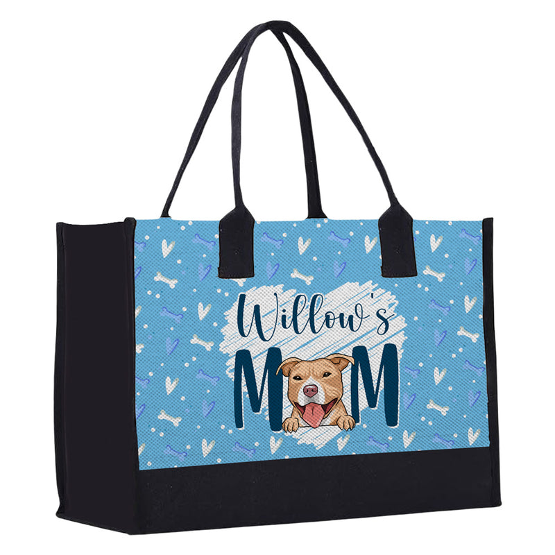 Mom And Dog - Personalized Custom Canvas Tote Bag