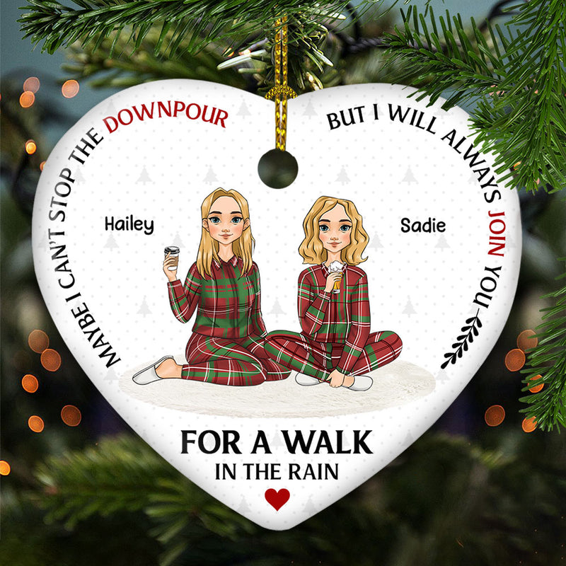 Walk In The Rain - Personalized Custom Heart Ceramic Ornament