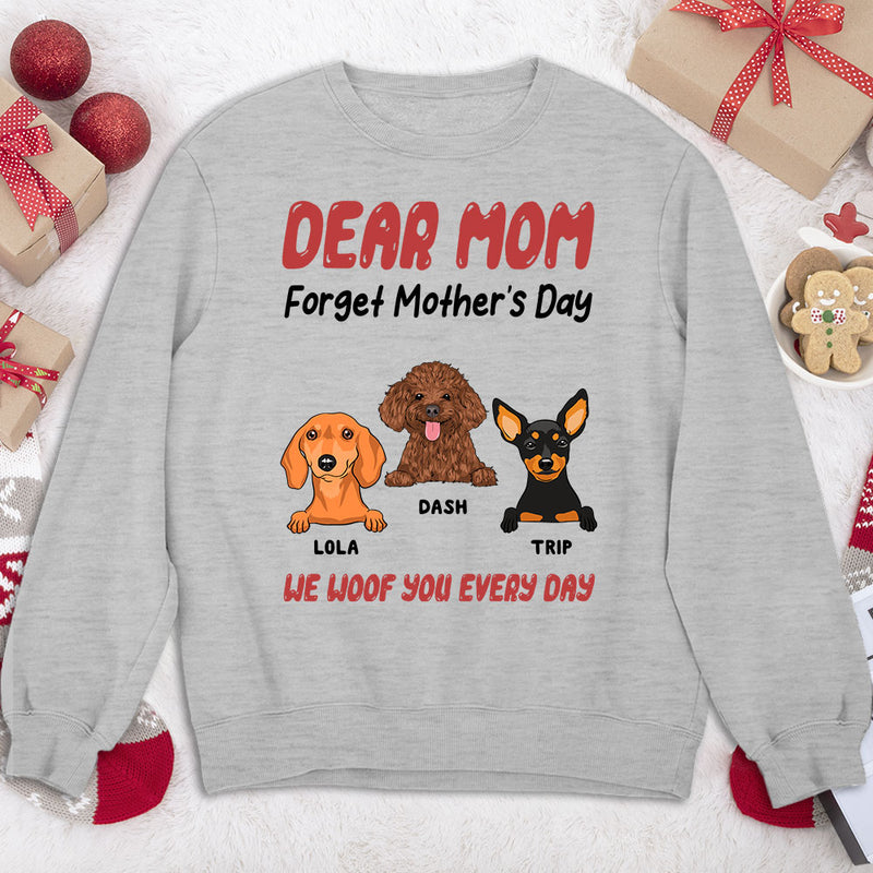 We Woof You Every Day Peeking Dog - Personalized Custom Sweatshirt