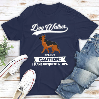 Dog Walker Caution - Personalized Custom Unisex T-shirt