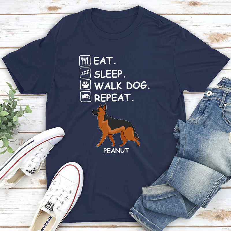 Eat Sleep Walk Repeat - Personalized Custom Unisex T-shirt