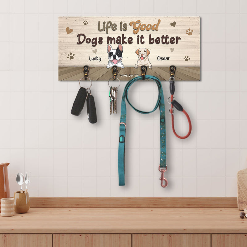 Life Is Good - Personalized Custom Wooden Key Holder