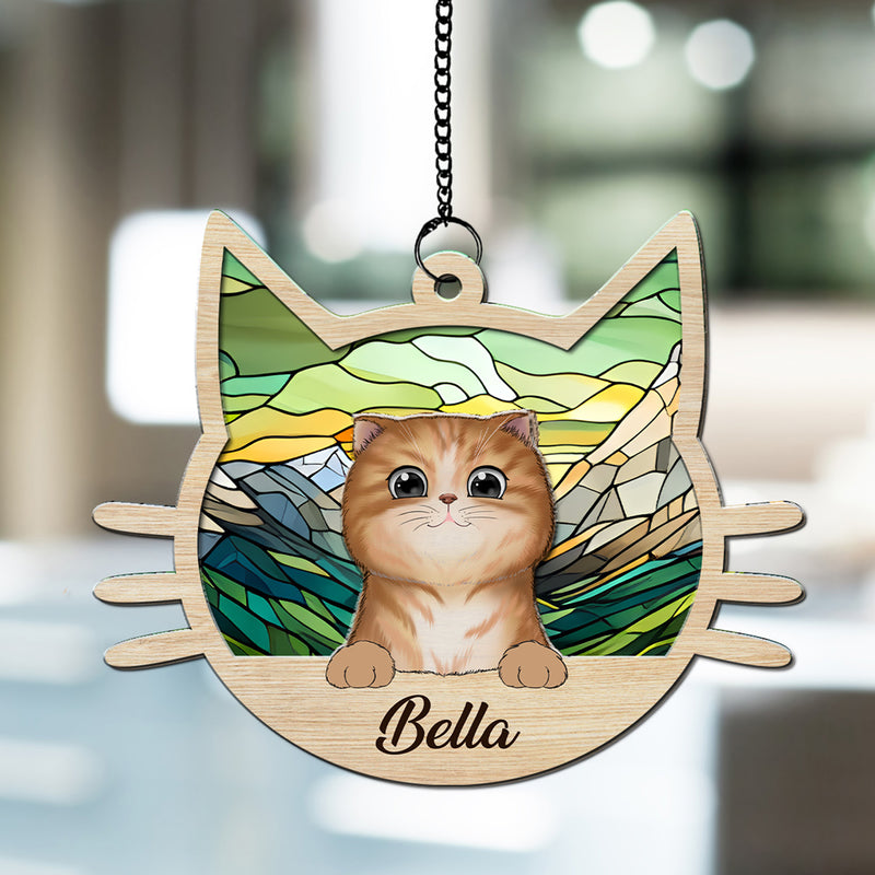 I Love My Cat - Personalized Custom Suncatcher