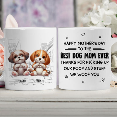 To The Best Dog Mom Ever - Personalized Custom Coffee Mug