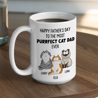 Purrfect Cat Dad - Personalized Custom Coffee Mug