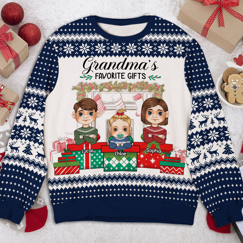 Grandma Favorite Gift - Personalized Custom All-Over-Print Sweatshirt