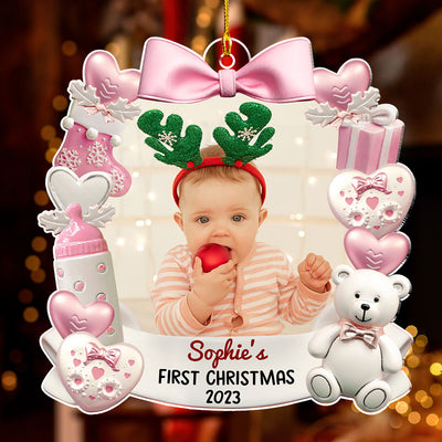 Baby First Christmas 3 - Personalized Custom Acrylic Ornament