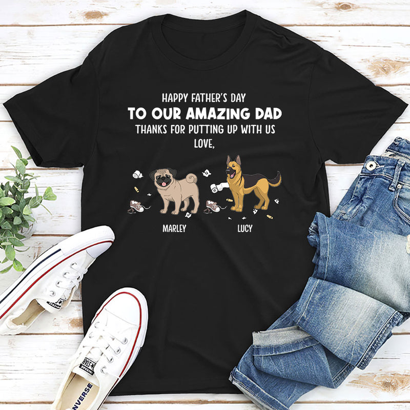 Dog Thanks For Dad - Personalized Custom Premium T-shirt