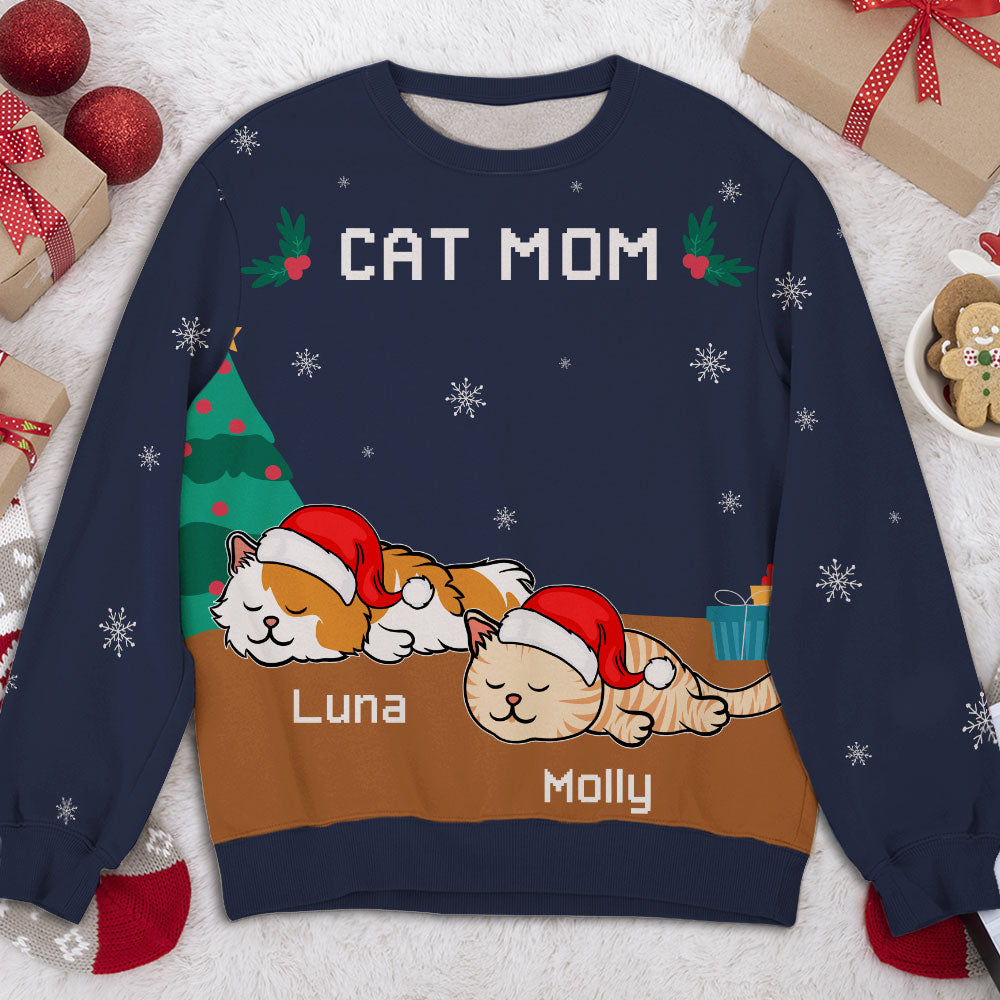 Cozy Christmas Custom Pet Lover Personalized Snowy Forest Ugly Sweatshirt