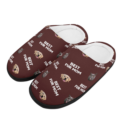 Best Mom Dad Pet Face - Personalized Custom Plush Slippers