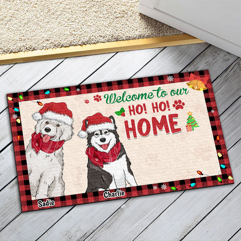 Welcome To My Ho Ho Home Version 2 - Personalized Custom Doormat