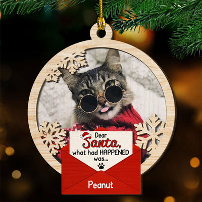 Dear Santa I Was Naughty - Personalized Custom 2-layered Wood Ornament