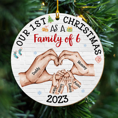 Our First Christmas - Personalized Custom 1-layered Wood Ornament