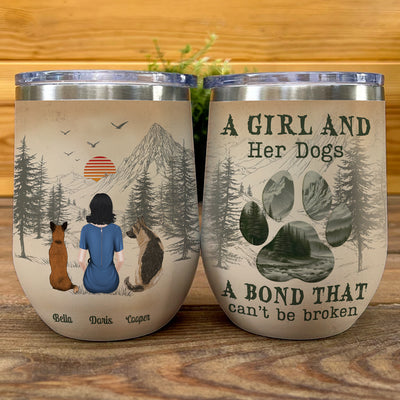 A Girl And Her Dog - Personalized Custom Wine Tumbler