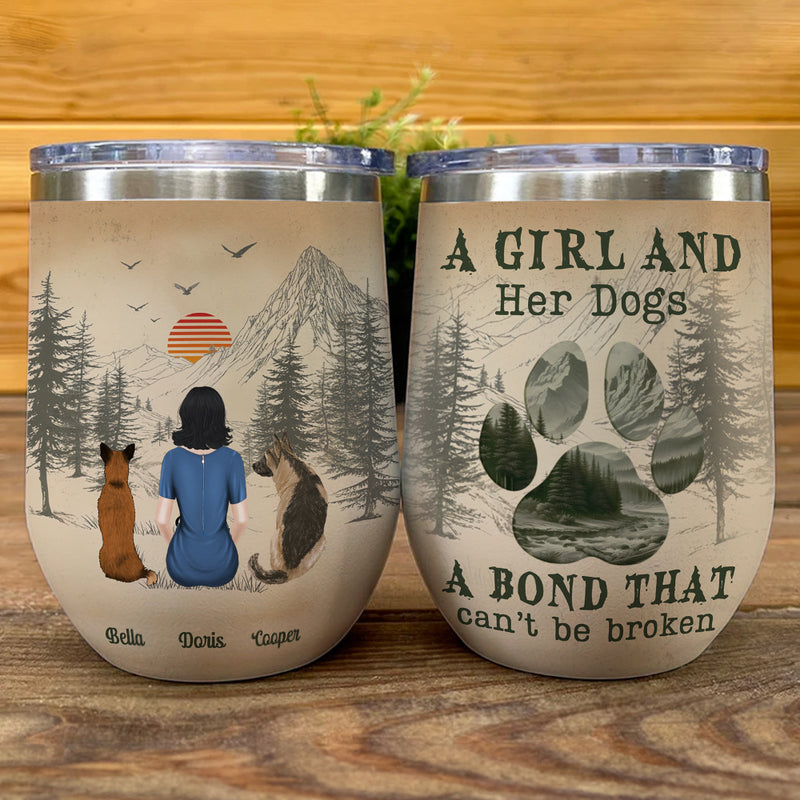 A Girl And Her Dog - Personalized Custom Wine Tumbler