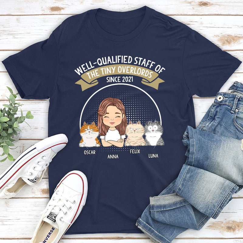 Well Qualified Cat Staff - Personalized Custom Premium T-shirt