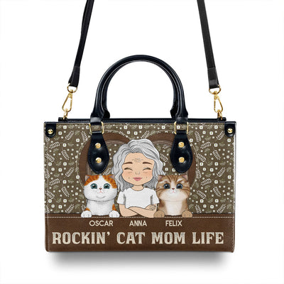 Rockin Mom Life - Personalized Custom Leather Bag