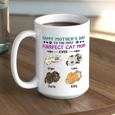 Purrfect Cat Mom Ever - Personalized Custom Coffee Mug