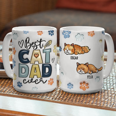 Best Cat Dad Mom In The World - Personalized Custom 3D Inflated Effect Mug