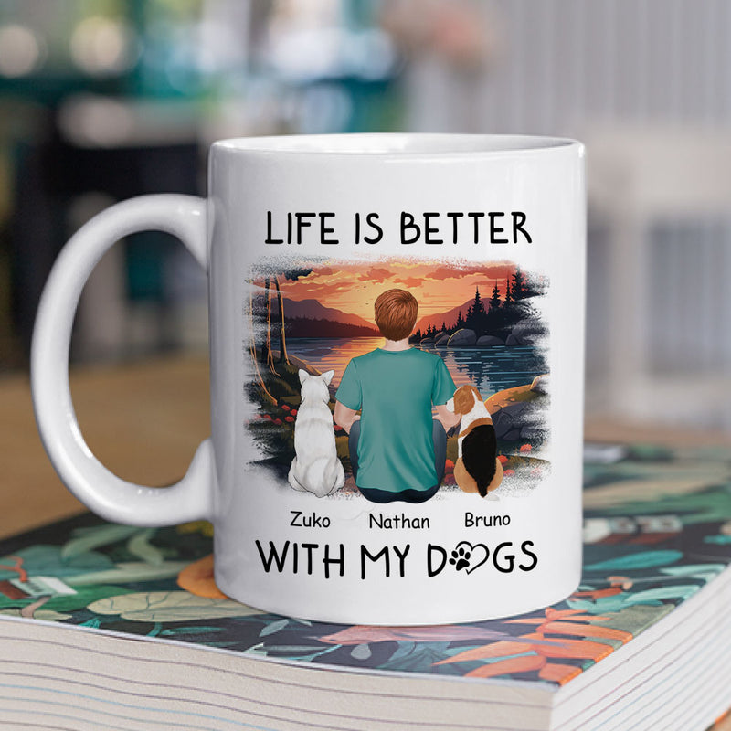 Better With Dogs - Personalized Custom Coffee Mug