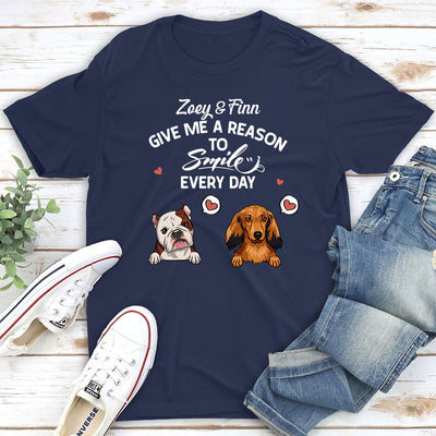 My Dog Gives Me Reason - Personalized Custom Unisex T-shirt