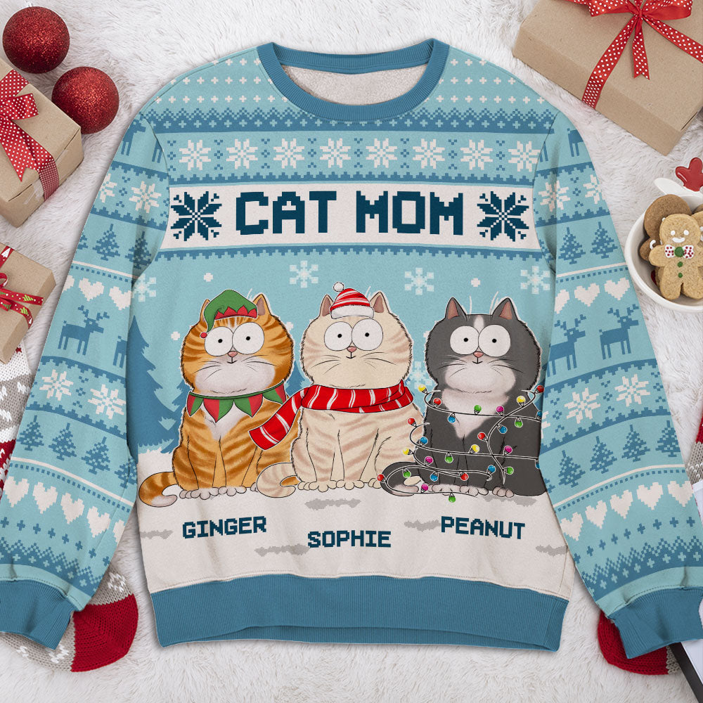 Funny Cat Mom - Personalized Custom All-Over-Print Sweatshirt 