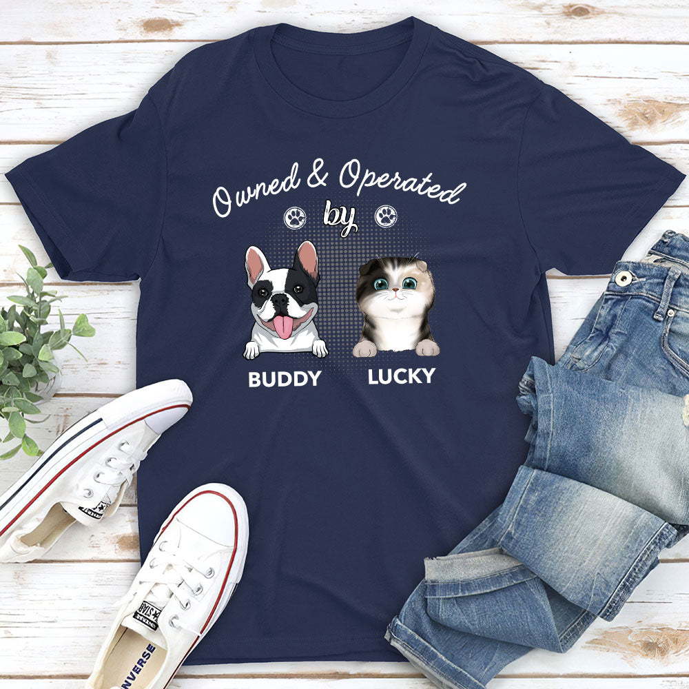 Operated By Pet - Personalized Custom Unisex T-shirt 