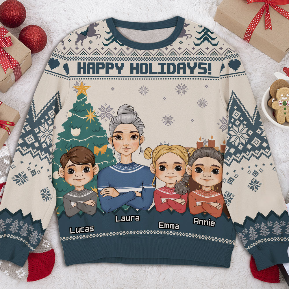 Happy Holidays - Personalized Custom All-Over-Print Sweatshirt 
