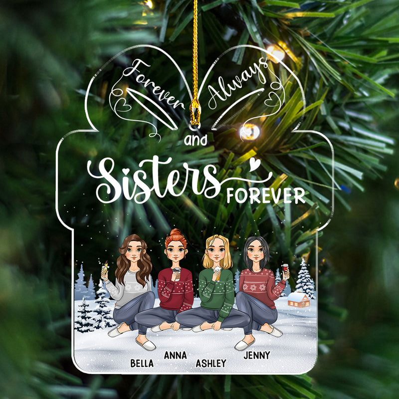 Sisters Forever - Personalized Custom Acrylic Ornament