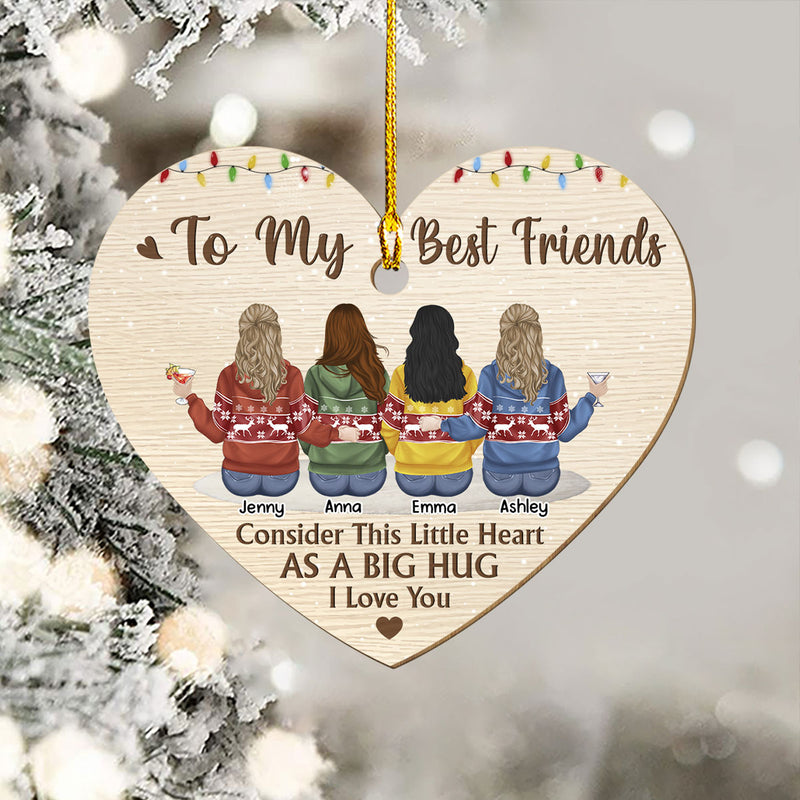 To My Bestie - Personalized Custom 1-layered Wood Ornament