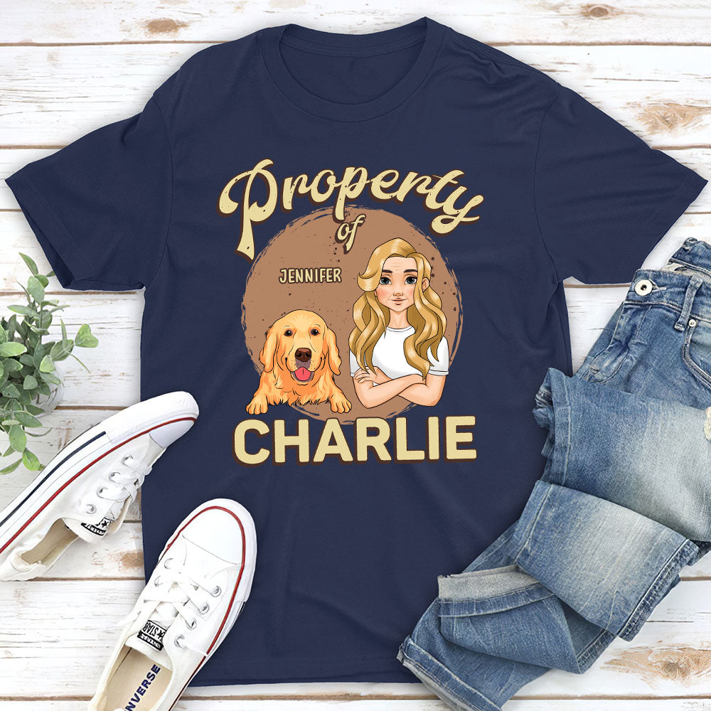Property Of Dog Name Personalized Pet Parents Custom Unisex T-shirt