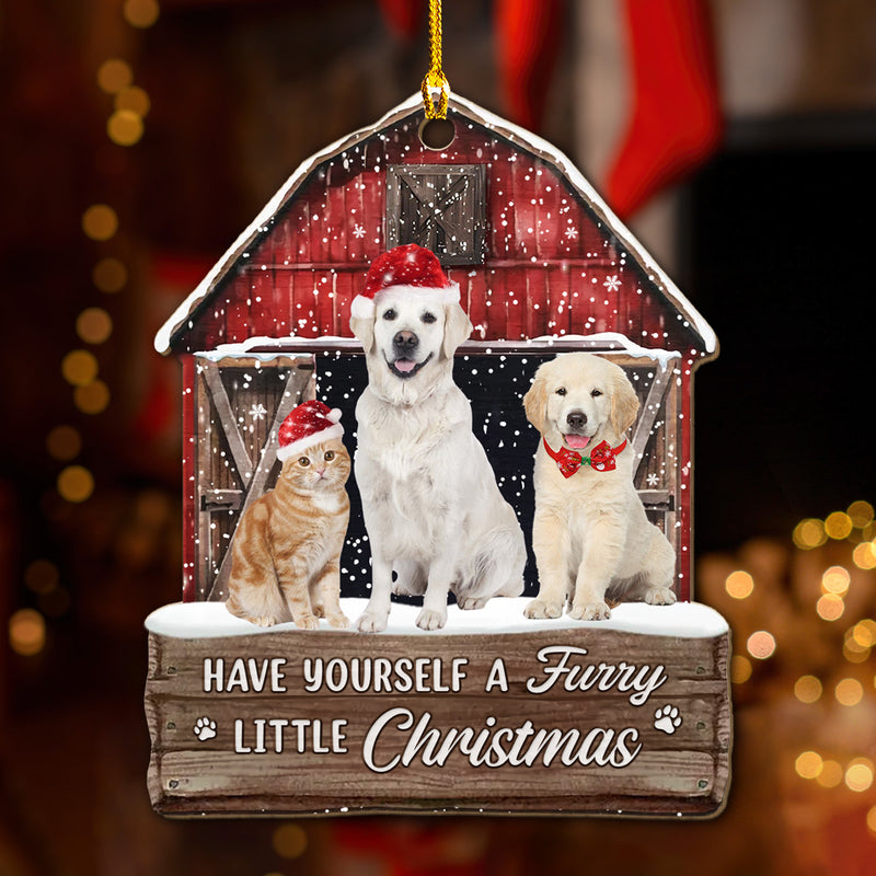 Pet House Christmas - Personalized Custom Wood Ornament