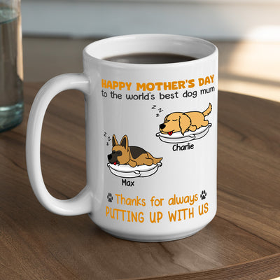 Thanks For Always Putting Up - Personalized Custom Coffee Mug