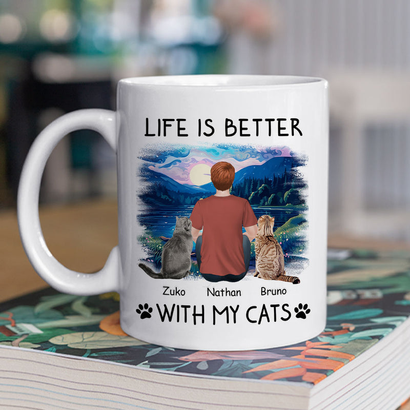 Better With Cats - Personalized Custom Coffee Mug