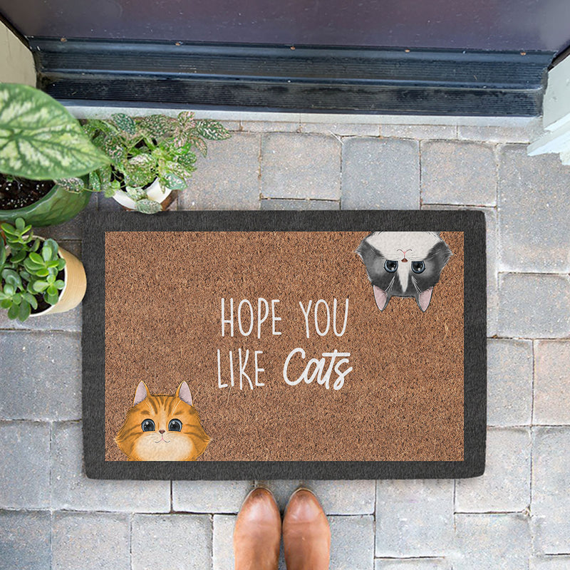 Hope You Like Cats - Personalized Custom Doormat