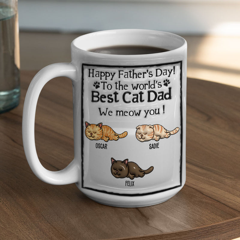 Best Cat Dad - Personalized Custom 3D Inflated Effect Mug