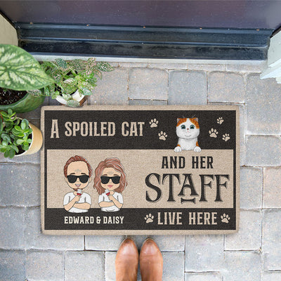 Cat And Staff - Personalized Custom Doormat