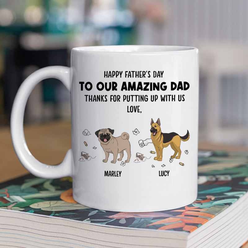 Dog Thanks For Dad - Personalized Custom Coffee Mug