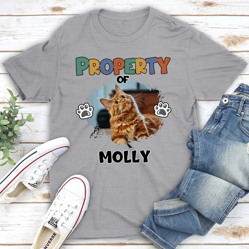 Property Of My Cat - Personalized Custom Unisex T-shirt