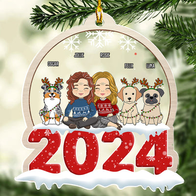 Couple Pet Snow Globe - Personalized Custom Acrylic Ornament